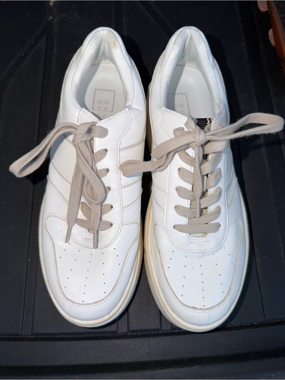 Shu Shop | white platform sneakers, size 8.5